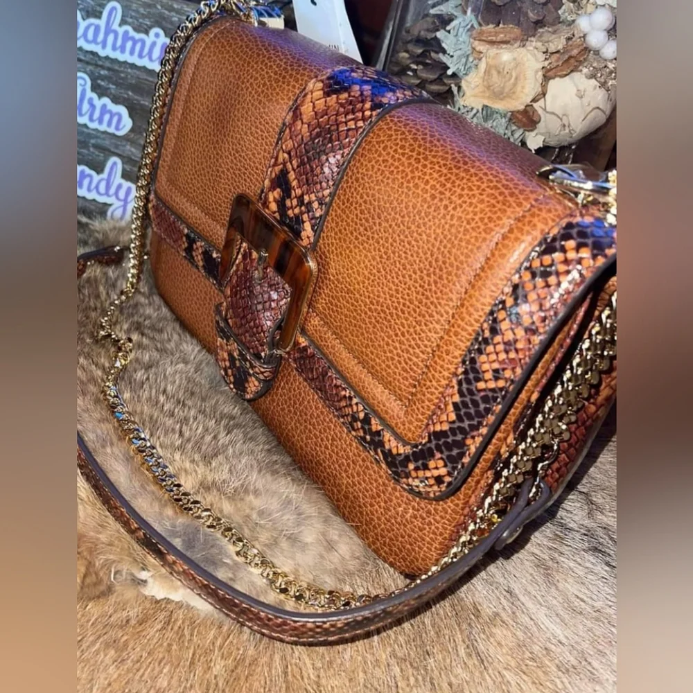 BRAHMIN Women's Cognac Saguaro Rosalie Crossbody Bag NWT - Picture 5 of 9